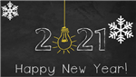 Chalkboard with Happy New Year 2021 written 
